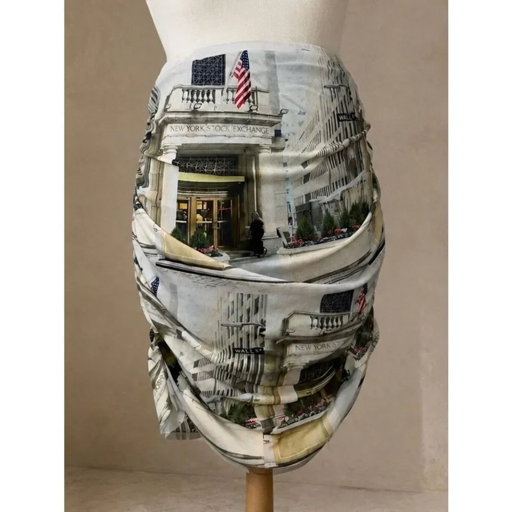 Woodrose Deli Sz L NYC Corner of the City Mini Skirt Free People